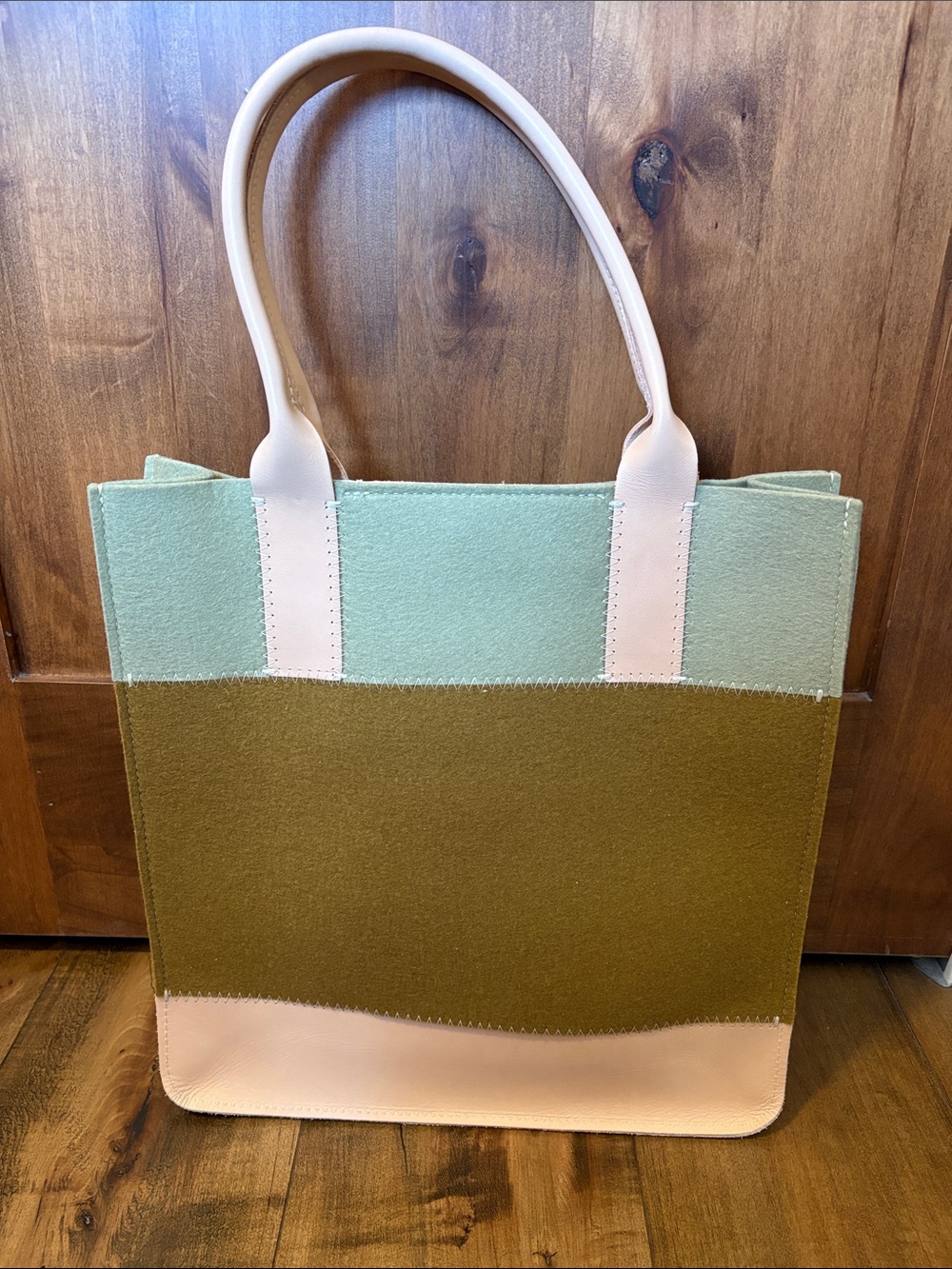 Jaunt tote - sage, brine and natural leather Tote Bag - Stylish Women's Handbag